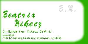beatrix mikecz business card